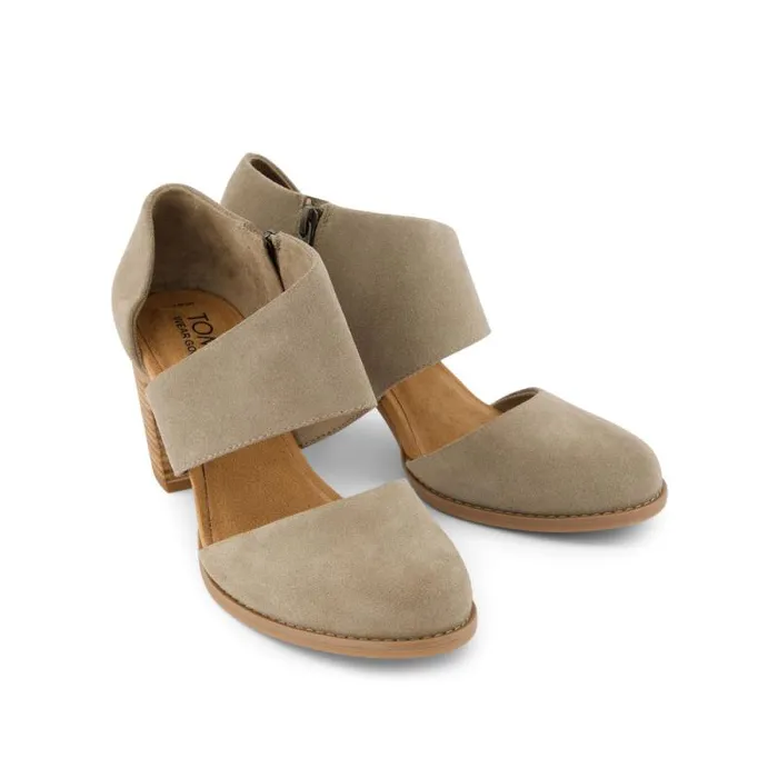 Toms Heels and Wedges Milan Closed Toe Heel Suede Dune 8211 Women