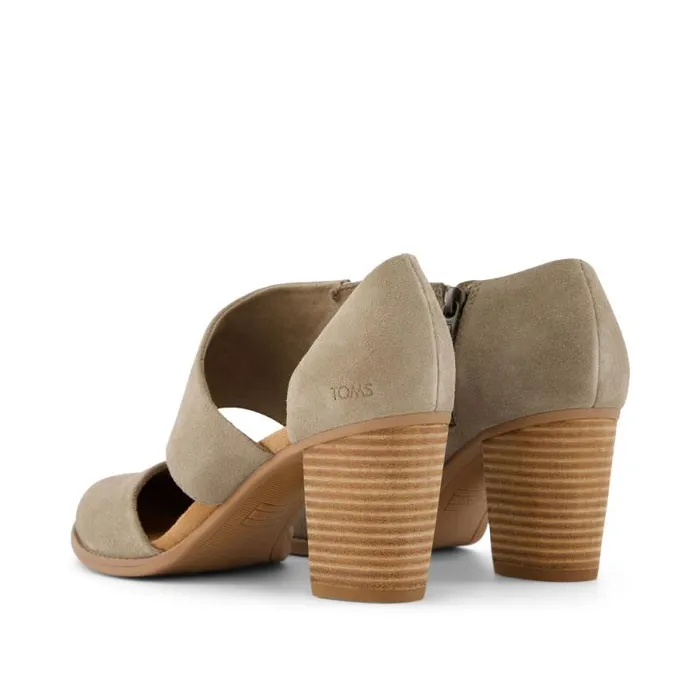 Toms Heels and Wedges Milan Closed Toe Heel Suede Dune 8211 Women