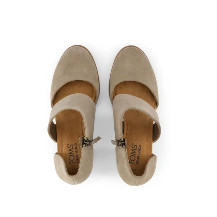 Toms Heels and Wedges Milan Closed Toe Heel Suede Dune 8211 Women