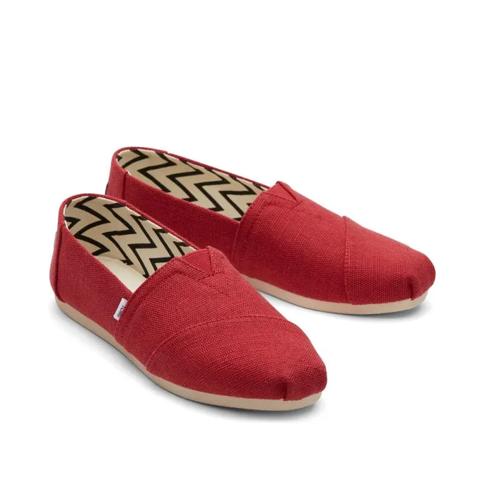 Toms Slip Ons Alpargata Red Heritage Canvas 8211 Women