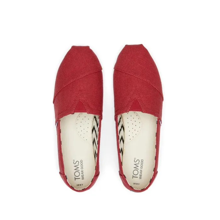 Toms Slip Ons Alpargata Red Heritage Canvas 8211 Women