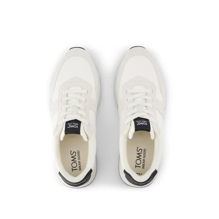 Toms Slip Ons TRVL LITE Retro Runner Sneaker Water Repellent White Suede 8211 Men
