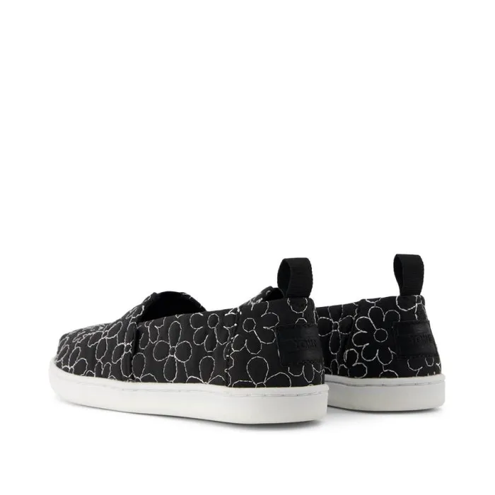 Toms TOMS Classics Alpargata Kids Shoe Black Quilted Daisy 8211 KidsWomen