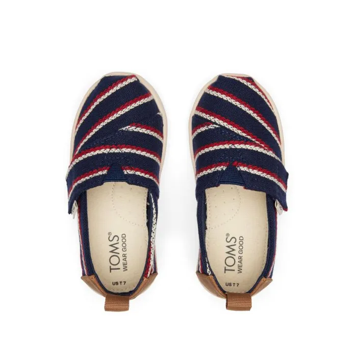 Toms TOMS Classics Alpargata Toddler Shoe Stripes Navy 8211 KidsWomen Toms TOMS Classics Alpargata Toddler Shoe Stripes Navy 8211 KidsWomen