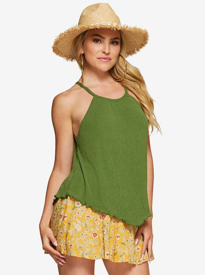 Tops Clothing Jessica Simpson Codie Tank In Vineyard Green