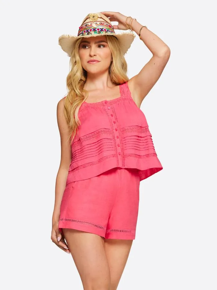 Tops Clothing Jessica Simpson Delilah Cami In Claret Red