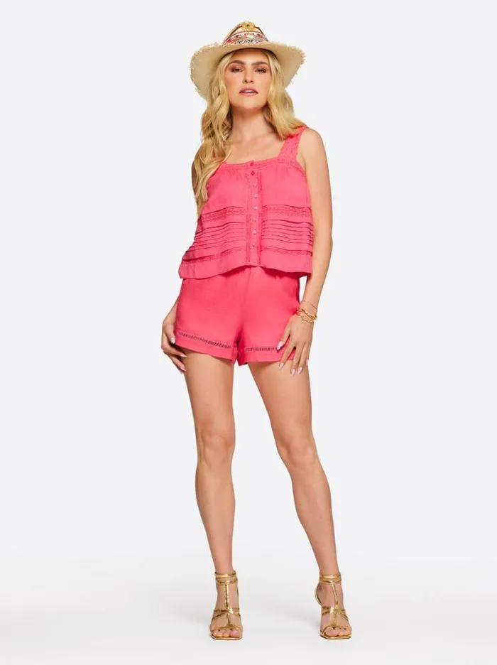 Tops Clothing Jessica Simpson Delilah Cami In Claret Red