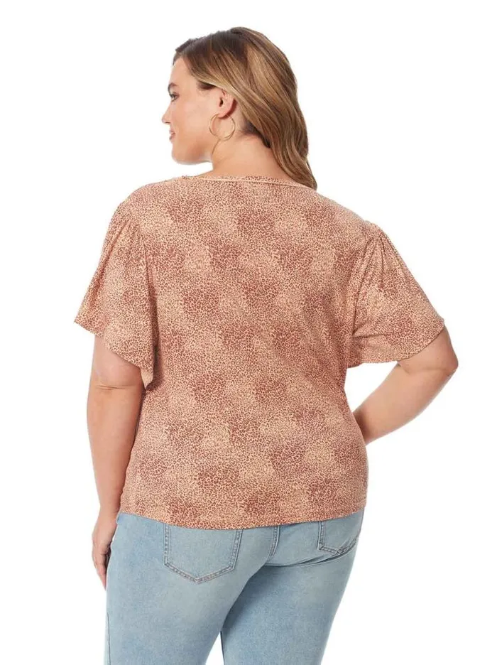 Tops Clothing Jessica Simpson Ophelia Top In Winding Leopard
