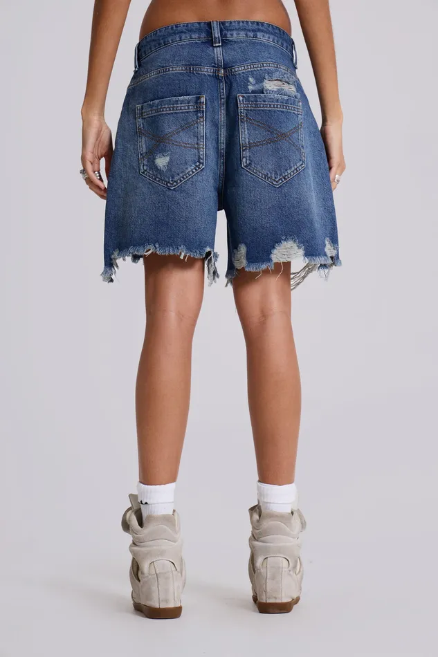 Tops Shop Mid Blue Revenge Jorts 8211 Jaded London Women