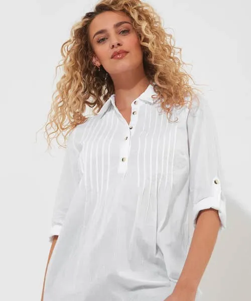 Tops Tunics and Blouses Simon8217s Summer Longline Blouse White Joebrowns Apparel Tops Tunics and Blouses Simon8217s Summer Longline Blouse White Joebrowns Apparel