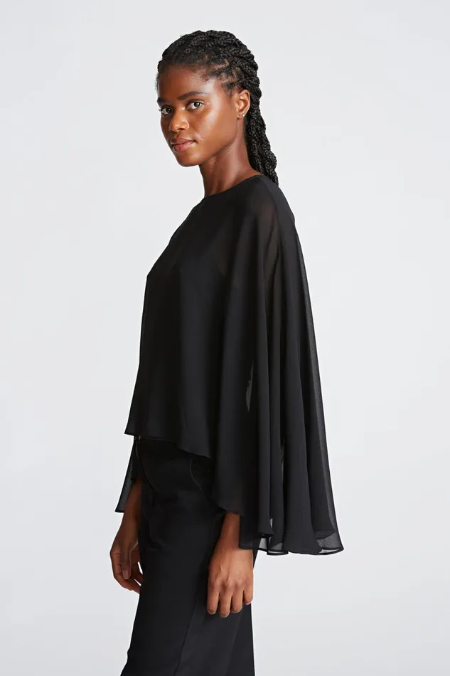 Tops Women Halston Lilly Top In ChiffonJersey Black