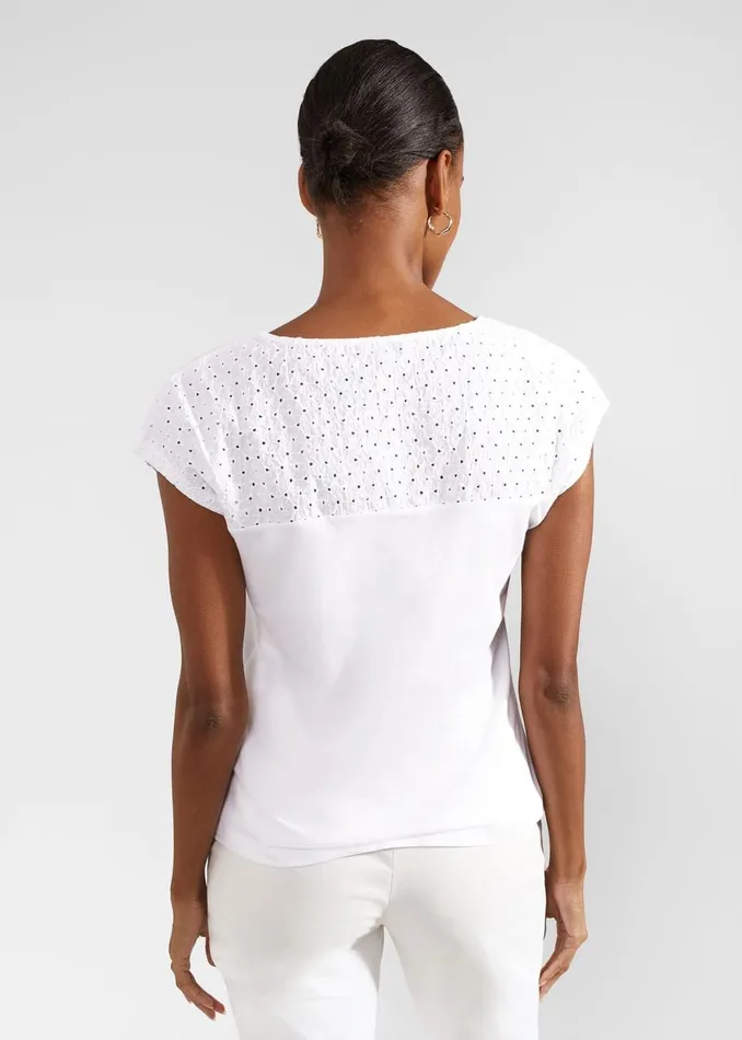 Tops Women HOBBS Thea Cotton Broderie Top White