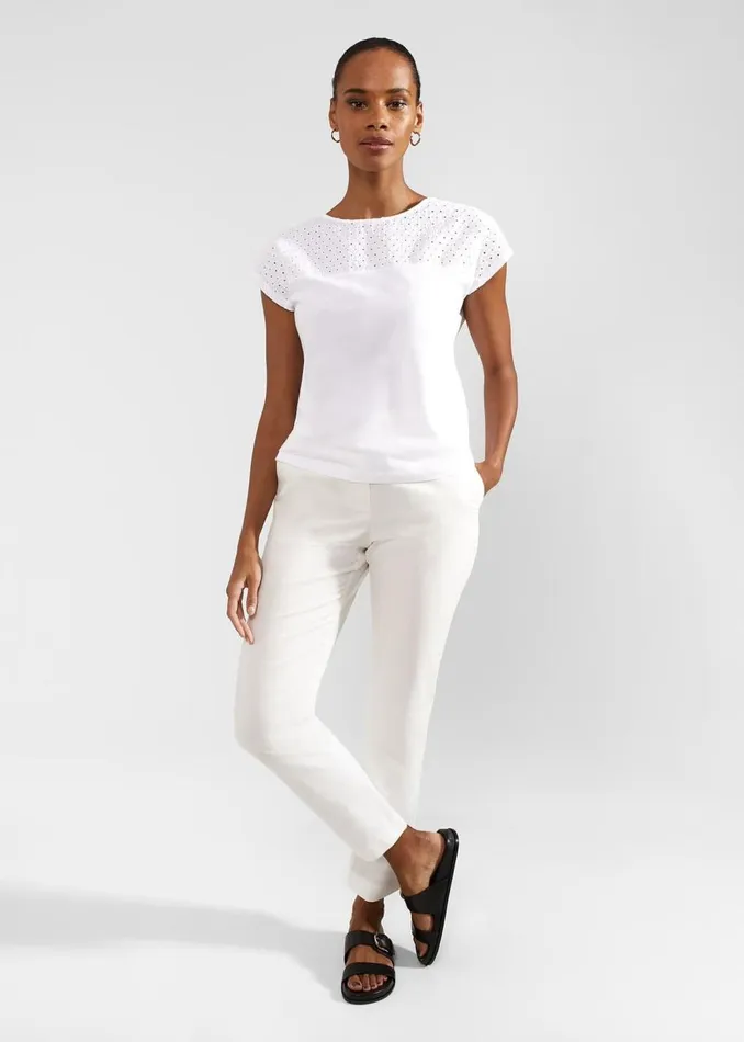 Tops Women HOBBS Thea Cotton Broderie Top White