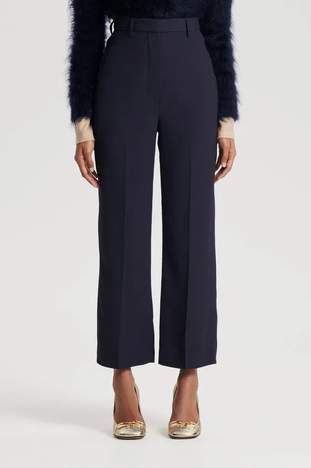 Trousers Scanlan Theodore Women TAILORED CROP TROUSER NAVY
