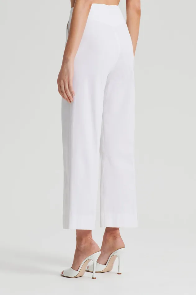 Trousers Women SATEEN CROPPED WIDE LEG TROUSER WHITE Scanlan Theodore