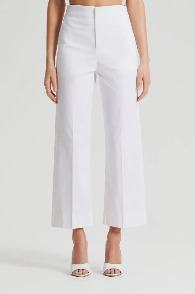 Trousers Women SATEEN CROPPED WIDE LEG TROUSER WHITE Scanlan Theodore