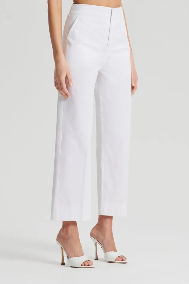 Trousers Women SATEEN CROPPED WIDE LEG TROUSER WHITE Scanlan Theodore