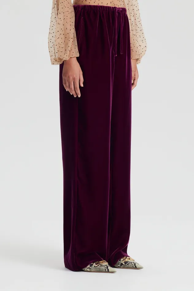 Trousers Women VELVET TROUSER MULBERRY Scanlan Theodore Trousers Women VELVET TROUSER MULBERRY Scanlan Theodore