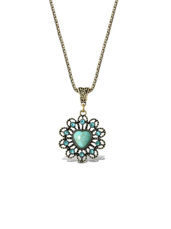 Turquoise Collection Accessories Jessica Simpson Turquoise Stone Ornate Necklace