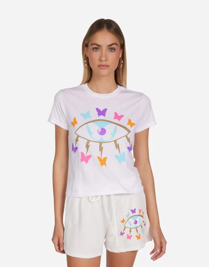 Ursula Butterfly Eye White Women039s Lauren Moshi Short Sleeve