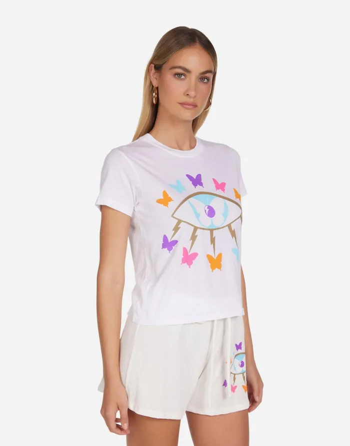 Ursula Butterfly Eye White Women039s Lauren Moshi Short Sleeve