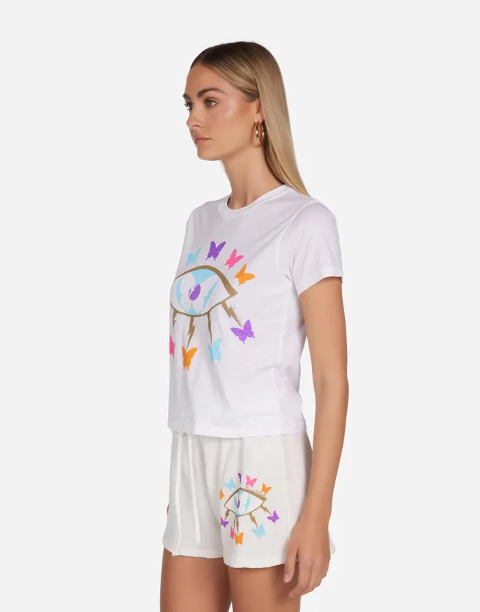 Ursula Butterfly Eye White Women039s Lauren Moshi Short Sleeve
