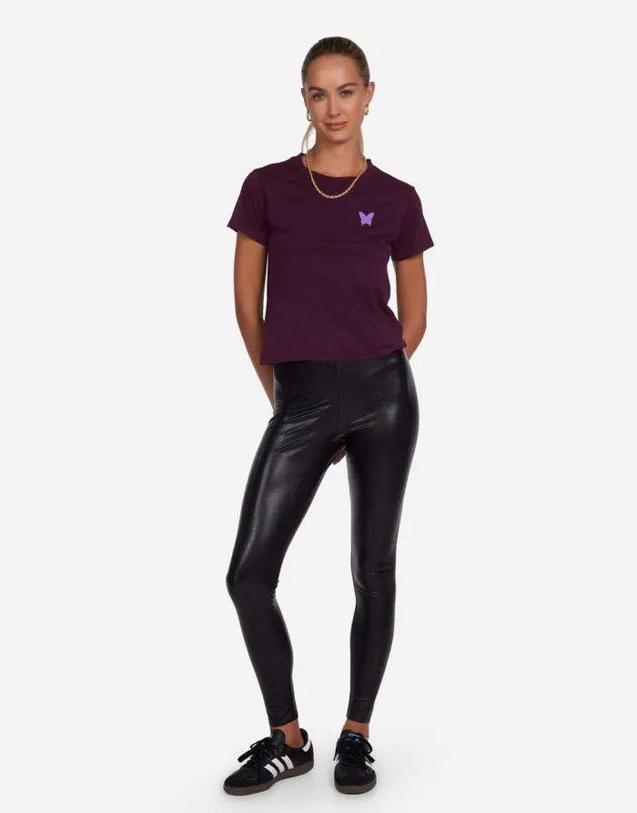 Ursula Ombre Butterfly Happyface Burgundy Women039s Lauren Moshi Short Sleeve