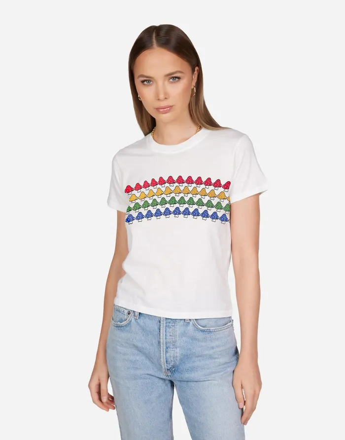Ursula Rainbow Mushrooms Milk Women039s Lauren Moshi Short Sleeve