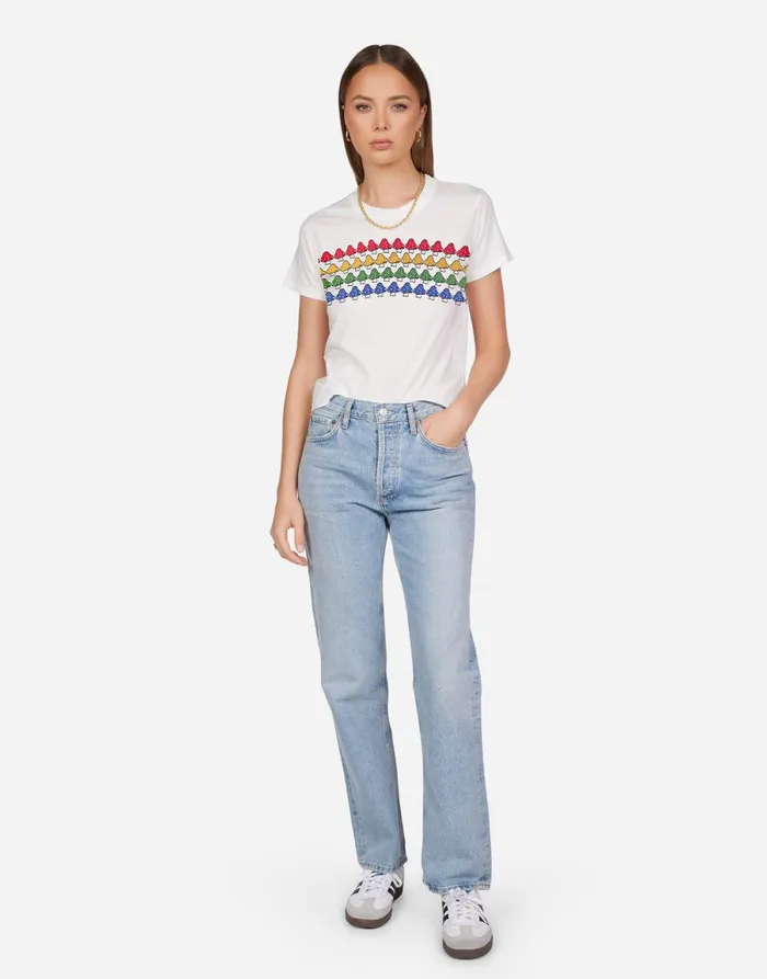Ursula Rainbow Mushrooms Milk Women039s Lauren Moshi Short Sleeve