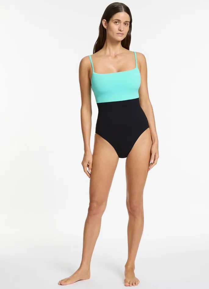 Versa Rib Minimal Tank One Piece Black Dolce Women JETS Australia Tank One Piece