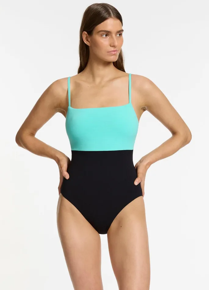 Versa Rib Minimal Tank One Piece Black Dolce Women JETS Australia Tank One Piece