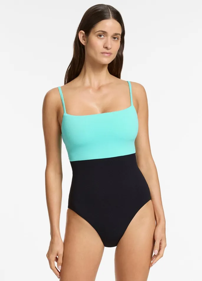Versa Rib Minimal Tank One Piece Black Dolce Women JETS Australia Tank One Piece
