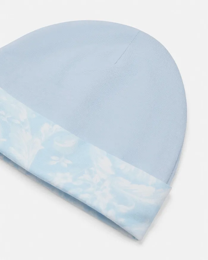 Versace Accessories Kids Barocco Baby Cap Light Bluewhite