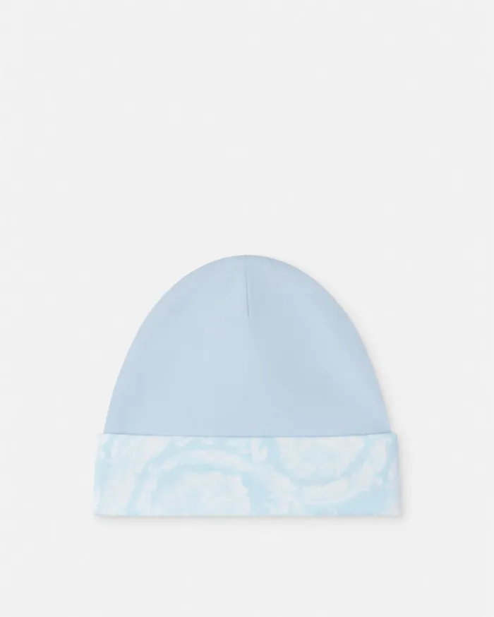 Versace Accessories Kids Barocco Baby Cap Light Bluewhite