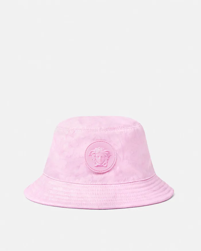 Versace Bags and Accessories Kids Barocco Jacquard Bucket Hat Pink