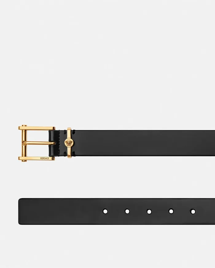 Versace Belts Men Column Leather Belt 3 Cm Blackgold