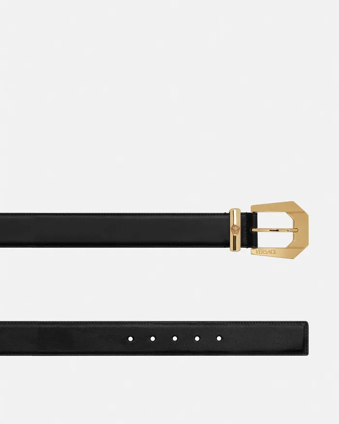 Versace Belts Women Medusa Heritage Leather Belt 4 Cm Blackgold