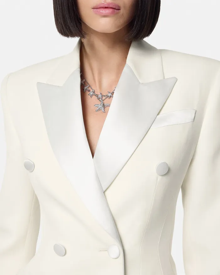 Versace Blazer and Jackets Women Tuxedo Hourglass Blazer White