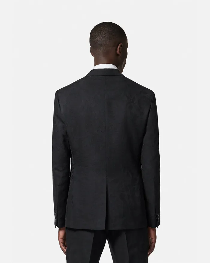 Versace Blazers and Suits Men Barocco Jacquard SingleBreasted Blazer Black