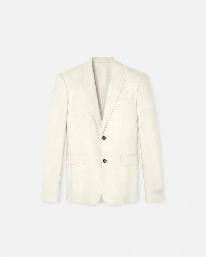 Versace Blazers and Suits Men Barocco Sea SilkBlend Malfil Blazer Blueprint
