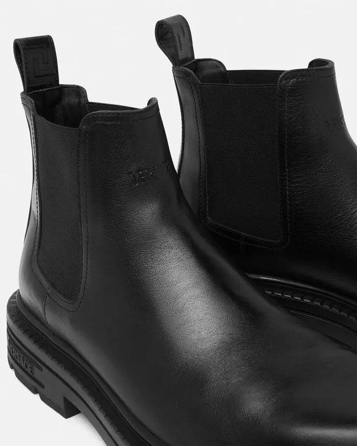 Versace Boots Men Adriano Chelsea Boots Black