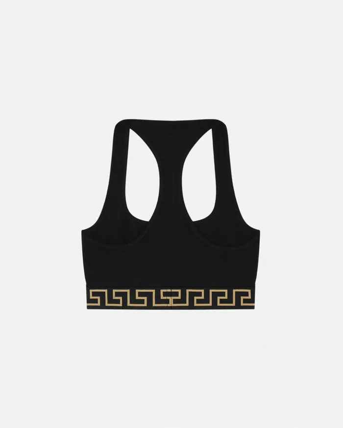 Versace Bras and Briefs Women Greca Border Scoop Bralette Black