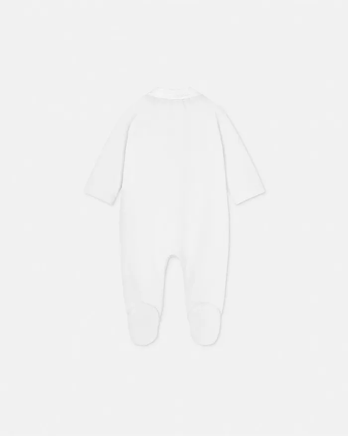 Versace Clothing Kids Velvet Greca Baby Sleepsuit White