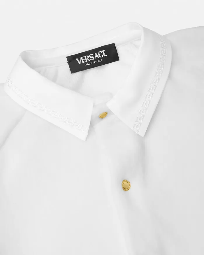 Versace Clothing Kids Velvet Greca Baby Sleepsuit White