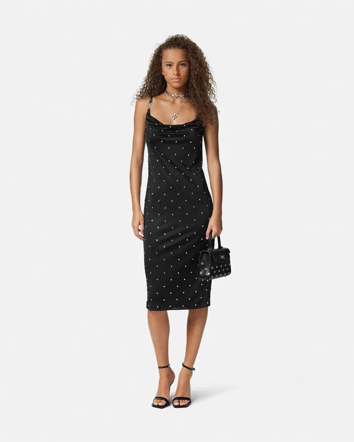 Versace Dresses Women Cielo Stellato Slip Midi Dress Black