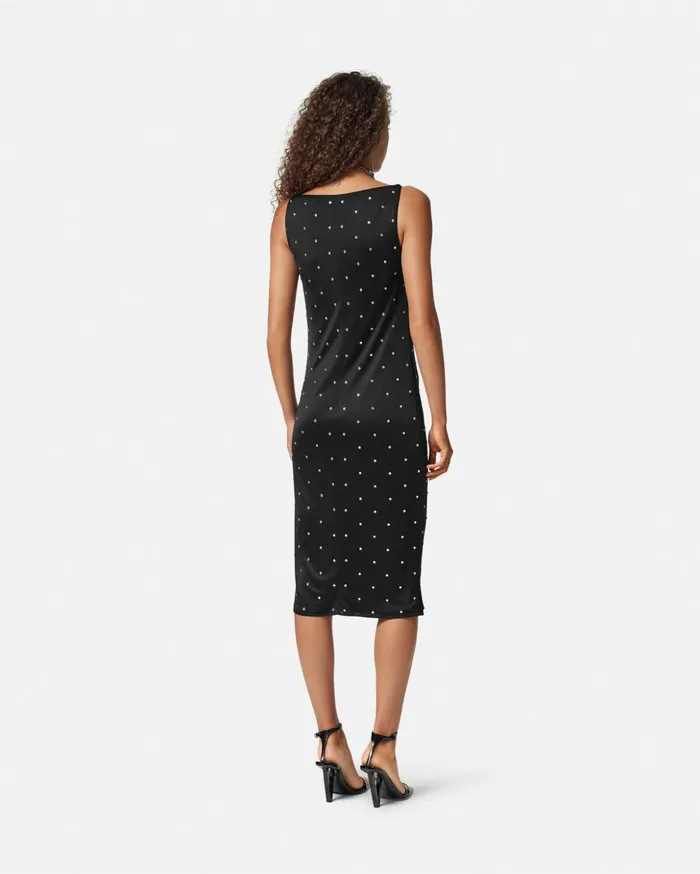 Versace Dresses Women Cielo Stellato Slip Midi Dress Black