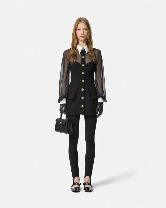 Versace Dresses Women ContrastCollar Bustier Mini Dress Black