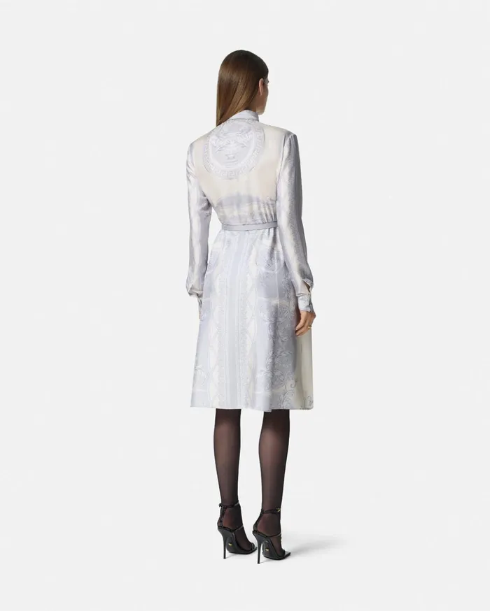 Versace Dresses Women La Coupe Des Dieux Silk Midi Shirt Dress Print