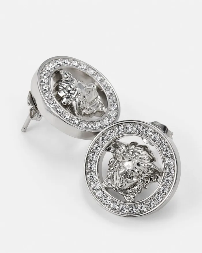 Versace Earrings Women Crystal Medusa 03995 Earrings Silver