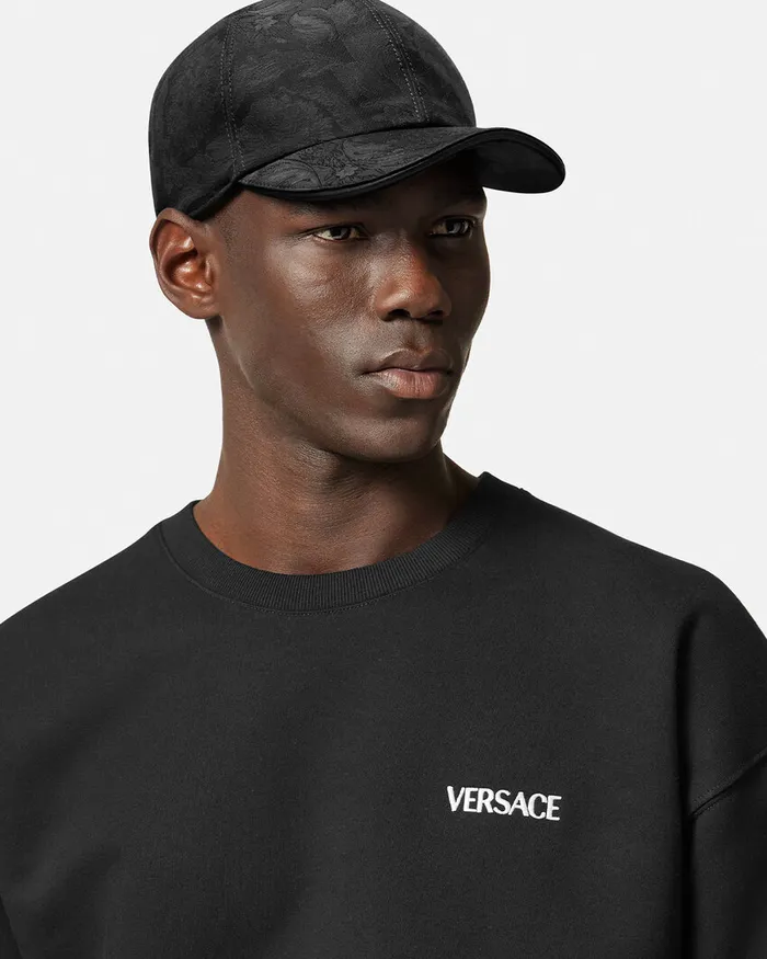Versace Hats and Caps WomenMen Barocco Jacquard Baseball Cap Gray